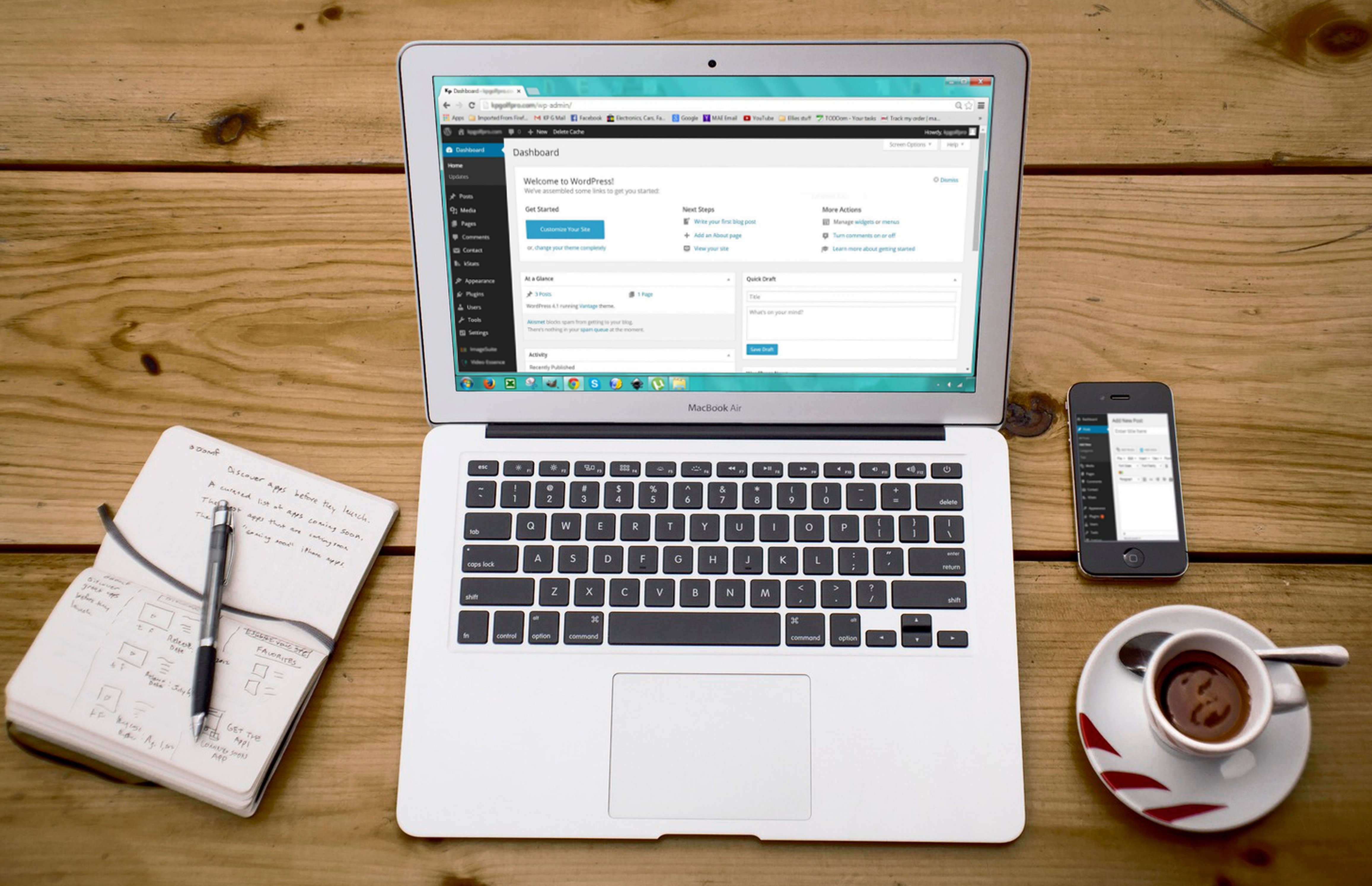 Dashboard WordPress - hébergement et maintenance